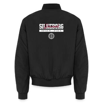 Silkeborg Dänemark Koordinaten Reise Souvenir - Unisex Bomberjacke - Schwarz - Hinten - AI Model Male 185 light (185cm)
