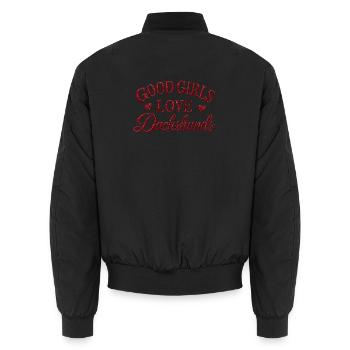 Good Girls Love Dachshunds - Unisex Bomberjacke - Schwarz - Hinten - AI Model Male 185 light (185cm)