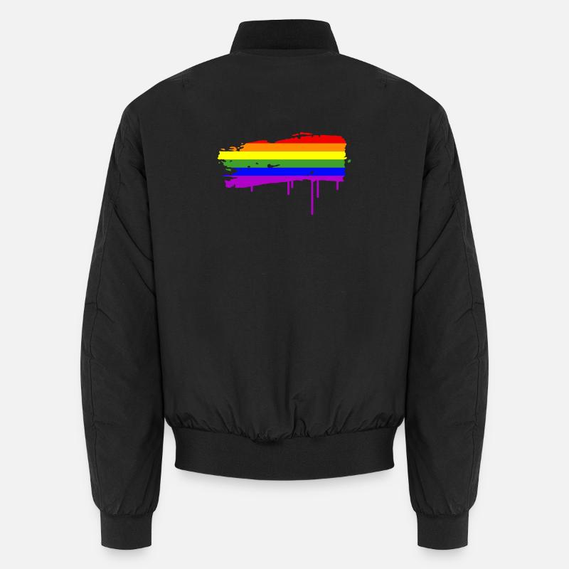 Regenbogenfahne Graffiti - Unisex Bomberjacke - Schwarz