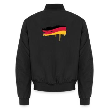 Allemagne flag peint avec un coup de pinceau - Bomber unisexe - noir - Dos - AI Model Male 185 light (185cm)