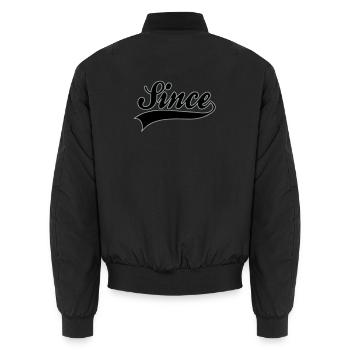 Birthday - YOUR YEAR - Unisex Bomber Jacket - black - Back - AI Model Male 185 light (185cm)
