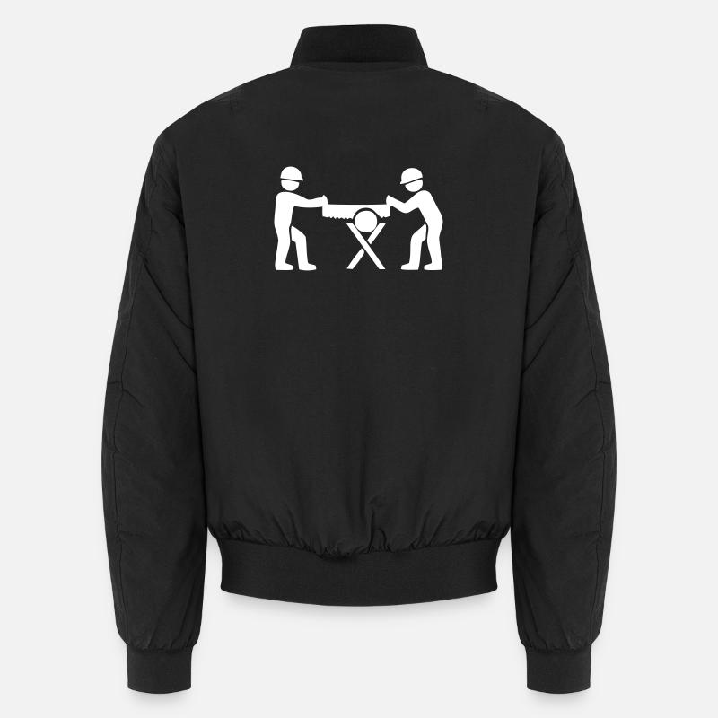 Sägen von Holz - Unisex Bomberjacke - Schwarz
