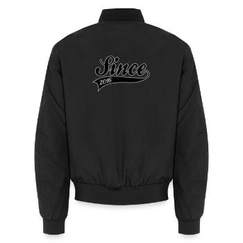 since 2016 - Unisex Bomber Jacket - black - Back - AI Model Male 185 light (185cm)