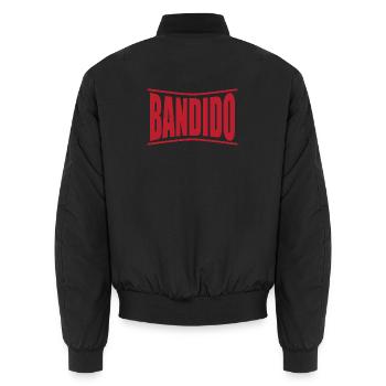 conception de t-shirt bandido Bandit bandit bandit - Bomber unisexe - noir - Dos - AI Model Male 185 light (185cm)