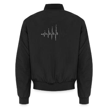 Graphique Pulse Wave Heartbeat - Bomber unisexe - noir - Dos - AI Model Male 185 light (185cm)