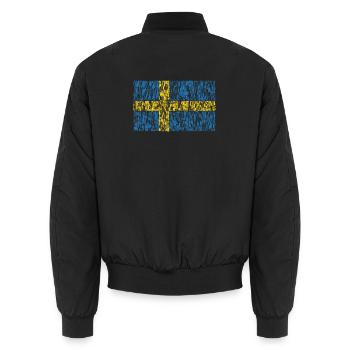 Drapeau de la Suède - Bomber unisexe - noir - Dos - AI Model Male 185 light (185cm)