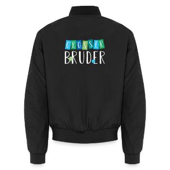 Großer Bruder - Grosser Bruder - Süße Monster - Unisex Bomberjacke - Schwarz - Hinten - AI Model Male 185 light (185cm)