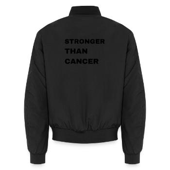 Abstract Cancer Support Artwork - Unisex Bomber Jacket - black - Back - AI Model Male 185 light (185cm)