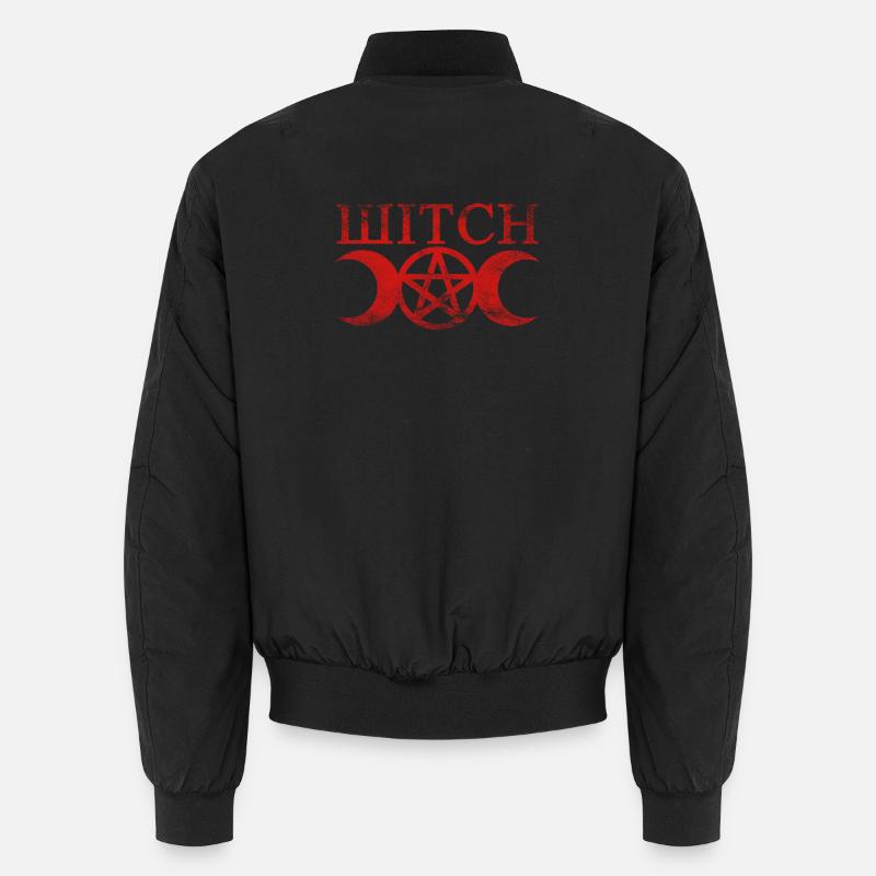 Wicca Sorcière Pentagramme Lune Bomber unisexe