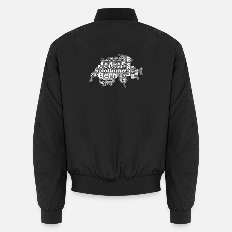 Switzerland dialect white - Unisex Bomber Jacket - black