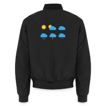 Weather Symbols - Unisex Bomber Jacket - black - Back - AI Model Male 185 light (185cm)