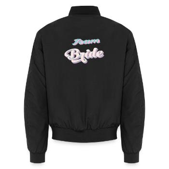 Team bride bachelorette party - Unisex Bomber Jacket - black - Back - AI Model Male 185 light (185cm)