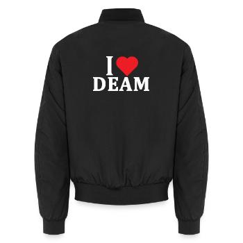 T-Shirt Ich liebe Deam T-Shirt Geschenkidee - Unisex Bomberjacke - Schwarz - Hinten - AI Model Male 185 light (185cm)