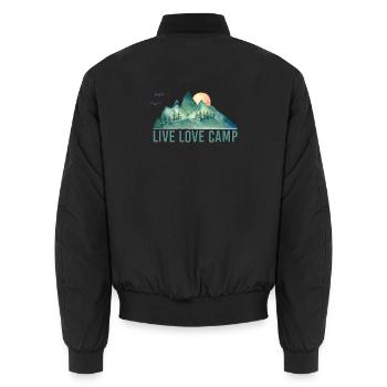 Camp d’amour en direct - Bomber unisexe - noir - Dos - AI Model Male 185 light (185cm)