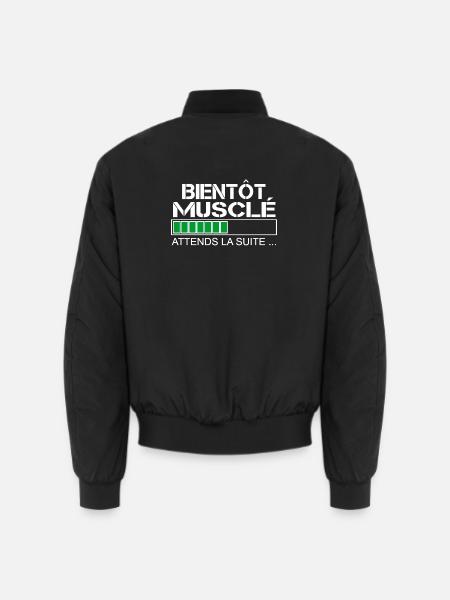 Bientot musclé (blanc et vert) - Bomber unisexe - noir