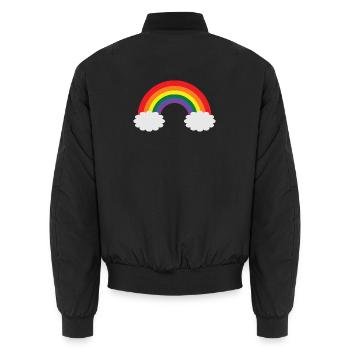 Regenbogen LGBTQ Design - Unisex Bomberjacke - Schwarz - Hinten - AI Model Male 185 light (185cm)