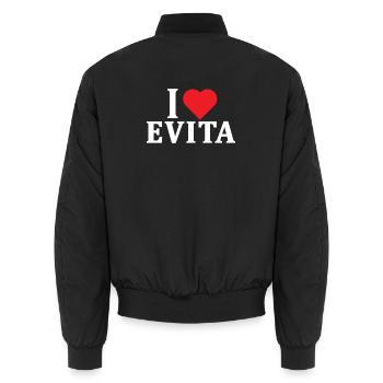 t-shirt I love Evita t-shirt gift idea - Unisex Bomber Jacket - black - Back - AI Model Male 185 light (185cm)