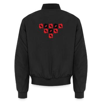 Decorative flowers - Traditional inspired design - Unisex Bomber Jacket - black - Back - AI Model Male 185 light (185cm)