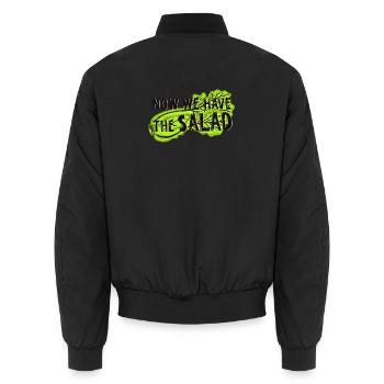 Now we have the salad. Denglisch, Salat, Veggie - Unisex Bomberjacke - Schwarz - Hinten - AI Model Male 185 light (185cm)