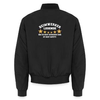 Heimwerker Legende Geschenk - Unisex Bomberjacke - Schwarz - Hinten - AI Model Male 185 light (185cm)