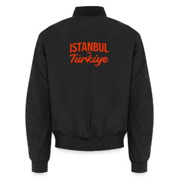 Faute de frappe d’écriture à Istanbul Türkiye - Bomber unisexe - noir - Dos - AI Model Male 185 light (185cm)