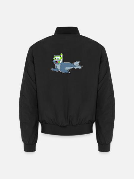 Seal Diver Snorkel Diving - Unisex Bomber Jacket - black