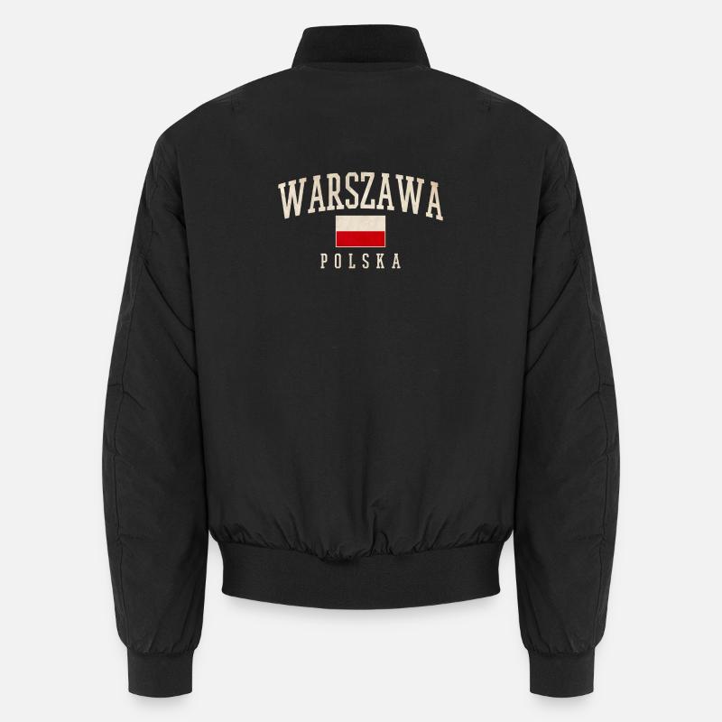 Varsovie Pologne Drapeau Style Bomber unisexe