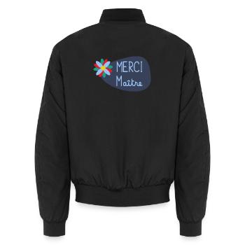 MAÎTRE. MERCI. MERCI MAÎTRE. CADEAU MAÎTRE - Bomber unisexe - noir - Dos - AI Model Male 185 light (185cm)