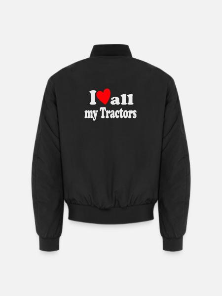 J’aime tous mes tracteurs - Bomber unisexe - noir