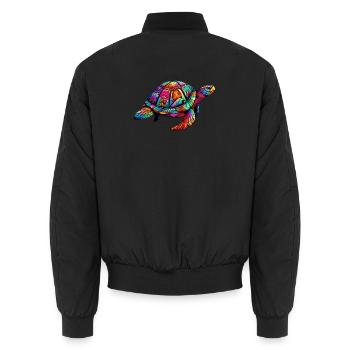 Tortue marine - Bomber unisexe - noir - Dos - AI Model Male 185 light (185cm)