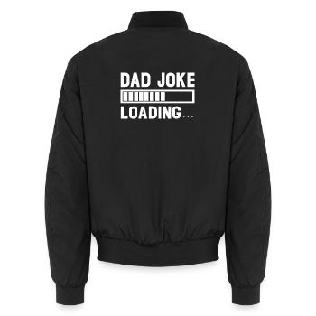 Loading Dad Joke Graphic Tee - Unisex Bomber Jacket - black - Back - AI Model Male 185 light (185cm)