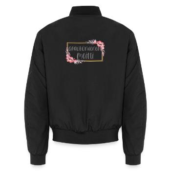 Schweiz Graubünden Mädchen Heimat Geschenk - Unisex Bomberjacke - Schwarz - Hinten - AI Model Male 185 light (185cm)