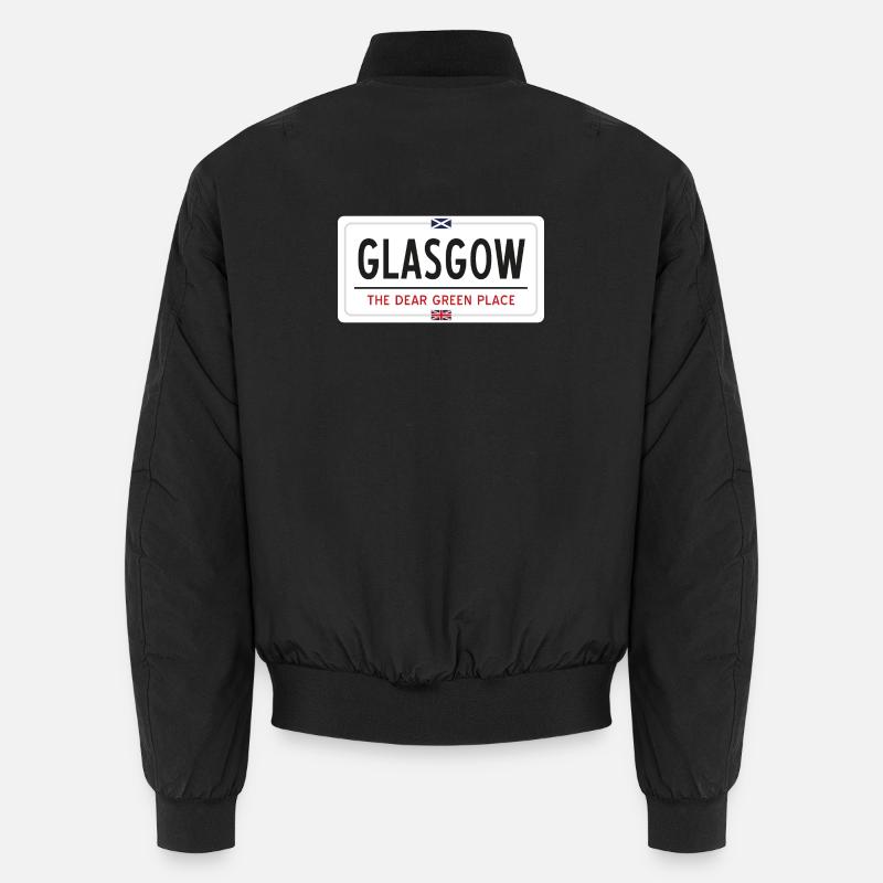 Glasgow Place Name Sign - Unisex Bomber Jacket - black
