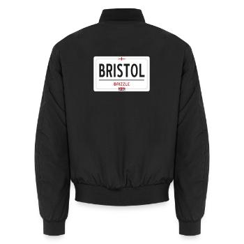 Panneau de la ville de Bristol - Bomber unisexe - noir - Dos - AI Model Male 185 light (185cm)