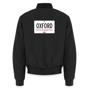 Panneau de la ville d’Oxford - Bomber unisexe - noir - Dos - AI Model Male 185 light (185cm)