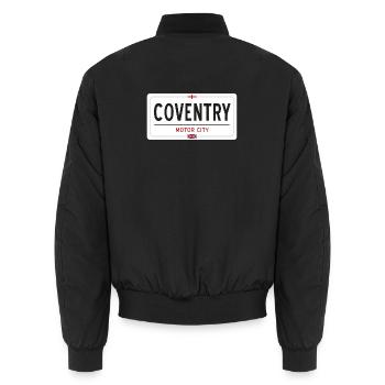 Panneau de place de Coventry - Bomber unisexe - noir - Dos - AI Model Male 185 light (185cm)