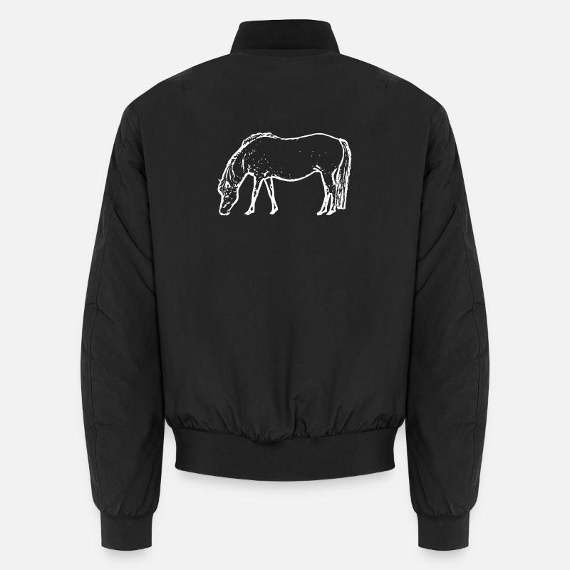 weißes Pferd weiß Pferde T-shirt Geschenk Reiter  Unisex Bomberjacke