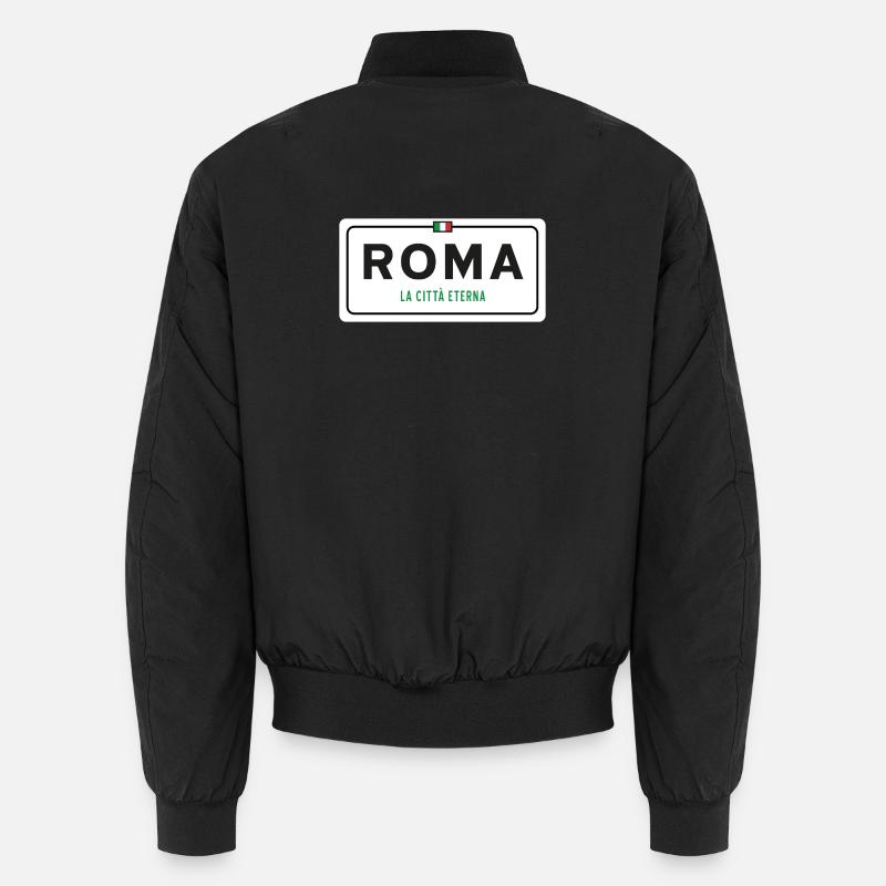 Rome Place Name Sign - Unisex Bomber Jacket - black