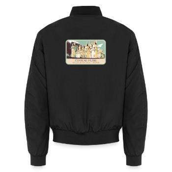 Château d'Ussé, Loire-Tal - Unisex Bomberjacke - Schwarz - Hinten - AI Model Male 185 light (185cm)