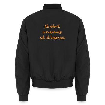 Ich schwör, normalerweise seh ich besser aus - Unisex Bomberjacke - Schwarz - Hinten - AI Model Male 185 light (185cm)