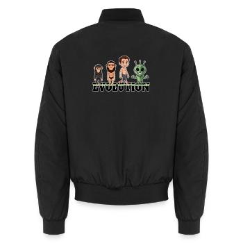 Evolution Alien - Unisex Bomber Jacket - black - Back - AI Model Male 185 light (185cm)