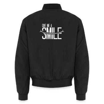 Give me a Smile - Unisex Bomberjacke - Schwarz - Hinten - AI Model Male 185 light (185cm)