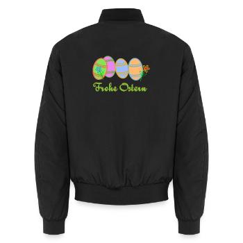Ostereier zu Ostern - Unisex Bomberjacke - Schwarz - Hinten - AI Model Male 185 light (185cm)