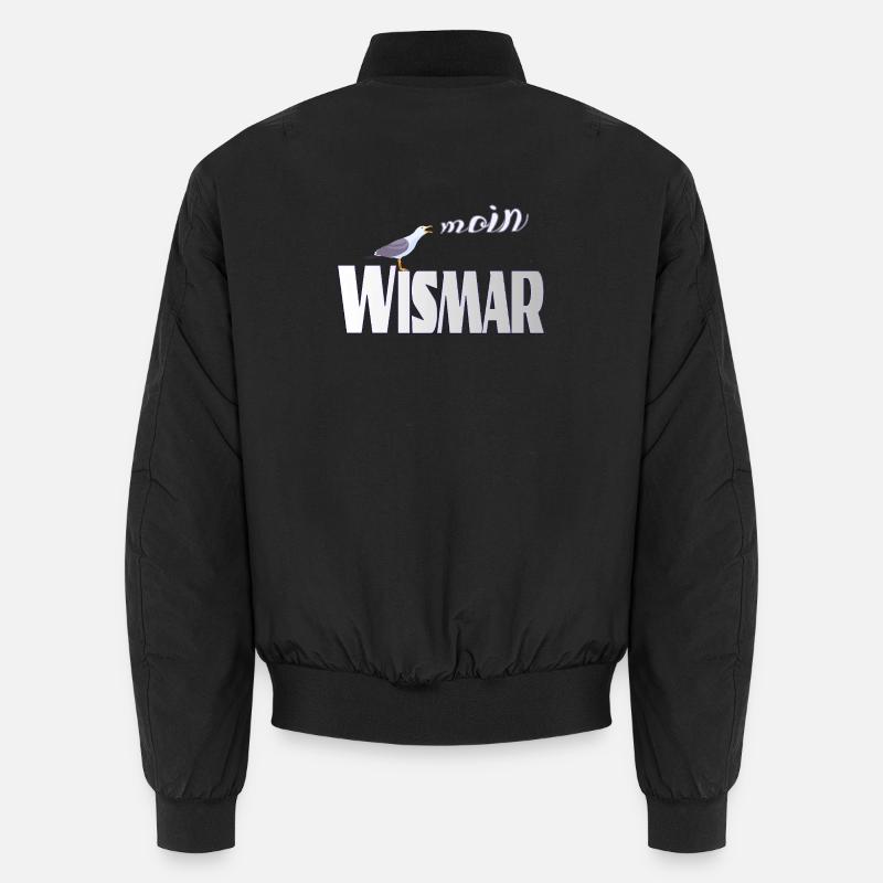 Wismar Möwe & Moin Ostsee - Unisex Bomberjacke - Schwarz