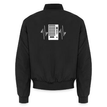 Snack Vending Machine Touchscreen Pulse - Unisex Bomber Jacket - black - Back - AI Model Male 185 light (185cm)
