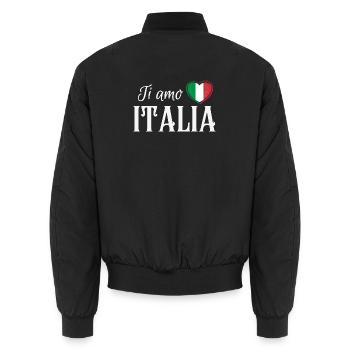 I love Italy, Italian pride - Unisex Bomber Jacket - black - Back - AI Model Male 185 light (185cm)
