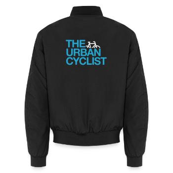 The Urban Cyclist - Unisex Bomber Jacket - black - Back - AI Model Male 185 light (185cm)