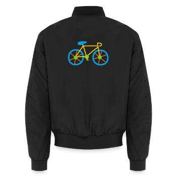 vélo vélo roue enfants bande dessinée en plein air - Bomber unisexe - noir - Dos - AI Model Male 185 light (185cm)
