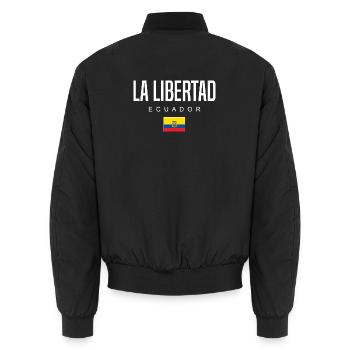 La Libertad Ecuador Ecuadorians - Unisex Bomber Jacket - black - Back - AI Model Male 185 light (185cm)