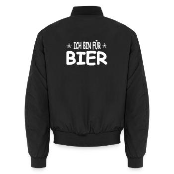 Bière - Bomber unisexe - noir - Dos - AI Model Male 185 light (185cm)
